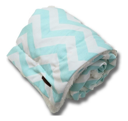 Manta De Gabardina Y Corderito Chevron- Para Bebe 100x80cm 