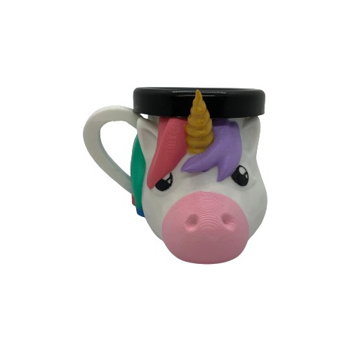 Taza Unicornio Impresión 3d Pintado A Mano