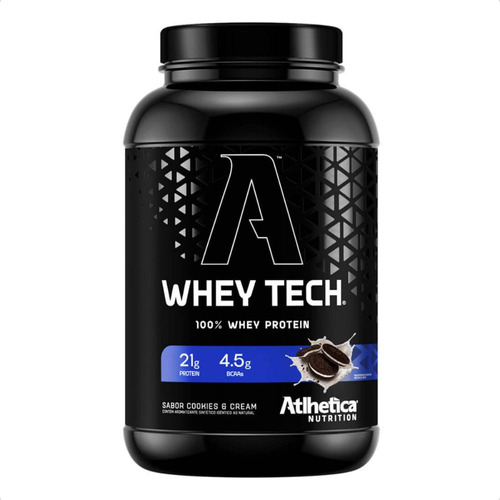 Whey Tech 100% Blend Protein 900g Atlhetica Nutrition Sabor Cookies And Cream