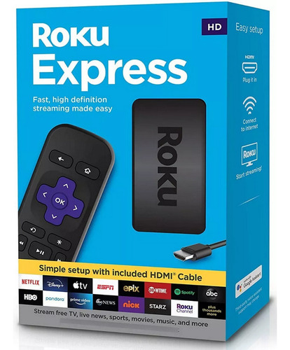 Roku Express Hd 1080p Control Remoto Cable Hdmi Usb Cargador
