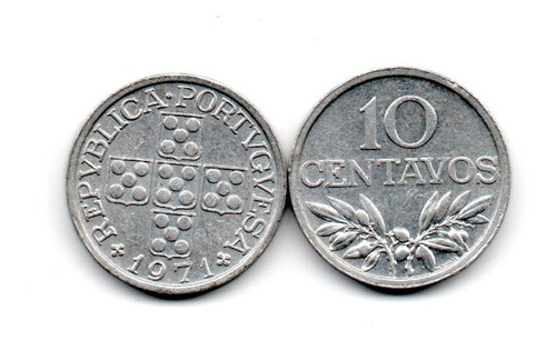 Portugal Moneda 10 Centavos Año 1971 Km#594
