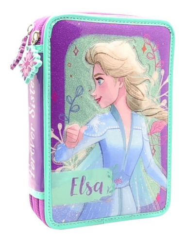 Cartuchera Canopla 2 Pisos Anna Elsa Frozen Con Utiles