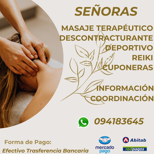 Masaje Descontracturante Señoras Terapéutico Reiki