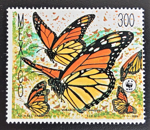 México Mariposas, Sello Sc 1559 Monarca 1988 Mint L18750