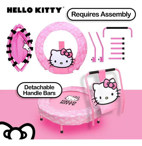 Hello Kitty - Mini Trampoln Para Nios Pequeos Con Asa, Tapet