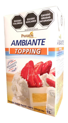 Crema Vegetal Para Batir Ambiente 1 Litro 9 Pzas
