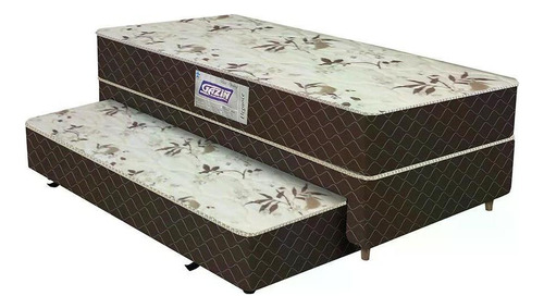 Cama Box Solteiro Conjugada Com Cama Auxiliar Gazin Elegance Cor Marrom