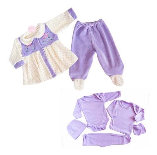 Conjunto Vestido Bebé Recién Nacido 0-3 Meses + Ajuar