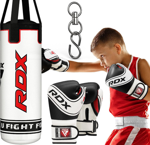 Kids Punching Bag With Boxing Gloves, 2ft Unfilled Hanging S