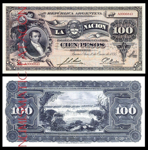 Billete 100 Pesos Caja Conversión 1895 - Copia 224