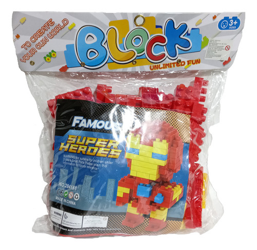 Juguete Bloques Super Heroe Ironman 33cm Block Unlimited Fun