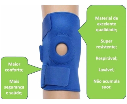 Joelheira Com Velcro Neoprene Ajustavel Na Caixa 