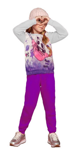 Conjunto Moletom Infantil Atacado Calça Inverno Menina 2 A 8