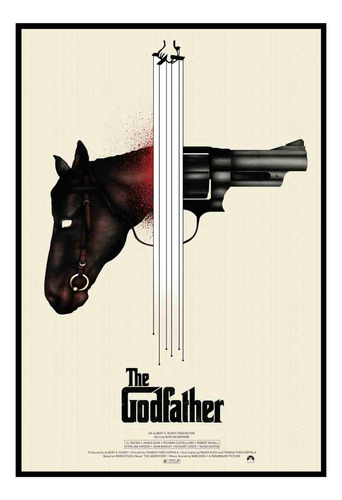 Cuadro Premium Poster 33x48cm El Padrino Caballo Y Pistola