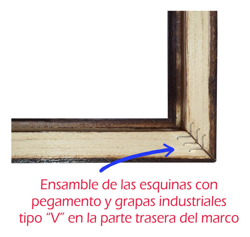 1 Marco De Madera Con Vidrio Anti 50x70cm, Todo Incluido Azul