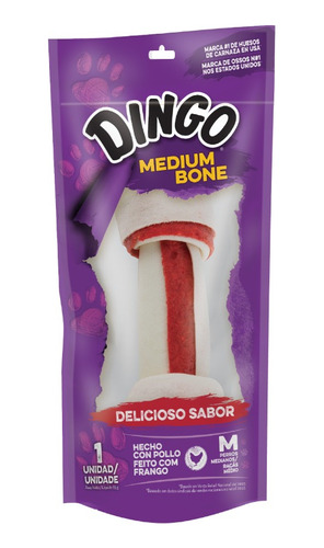 Hueso Para Perro Dingo Medium Bone, 65 Gr, 1 Un