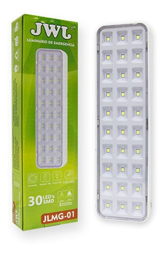 Lampara Emergencia Led 3w- 30led Recargable 20cm Jwj 35pz Color Blanco