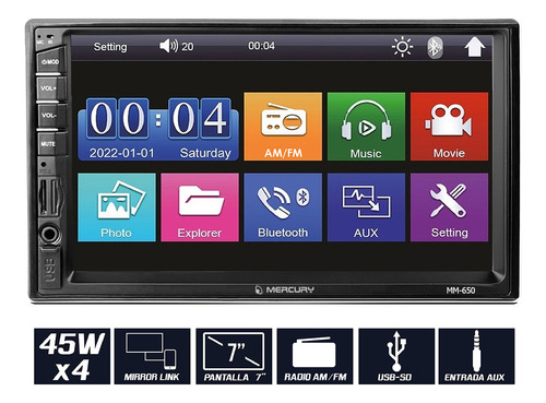 Pantalla Mirror Stereo 7 Pulgadas Para Ford Ka Gris Plata