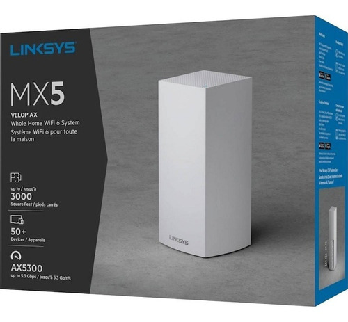 Sistema Malla Wifi6 Linksys Velop Mx5300 Triband 1 Unidad