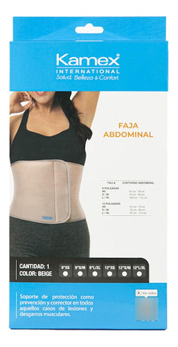 Faja Kamex Abdominal 9 Pulgadas S/m X 1 Und