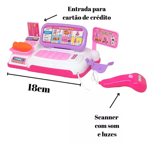 Caixa Mini Supermercado Brinquedo Infantil Crianças Dinheiro