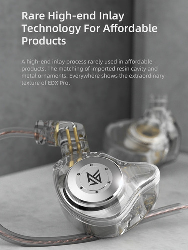 Imagen 7 de 7 de Kz Edx Pro Audifonos Con Micro + Estuche In Ear Negro