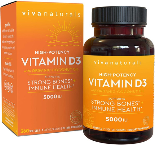 Vitamina D3 5000 Iu Viva Naturals 360 Capsulas Blandas