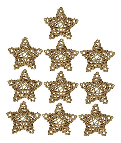 A Cb 20 Piezas Mimbre , Bolas Ratán, Adornos Estrellas,