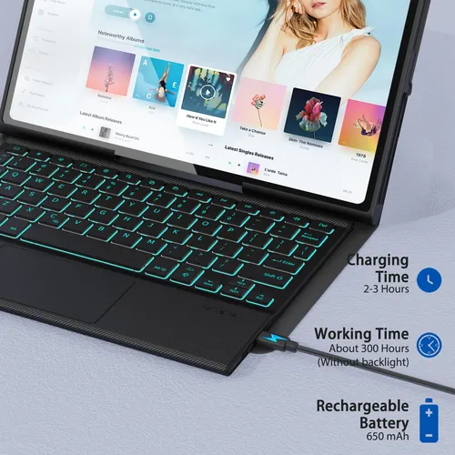 Lenovo Tab Plus 11.5 2024 Funda Teclado Bluetooth Con