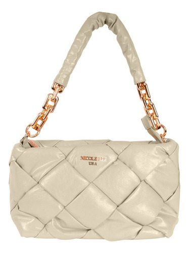 Bolsa Shoulder Nicole Lee Acolchonada Con Cadena Ss22 Color Sage