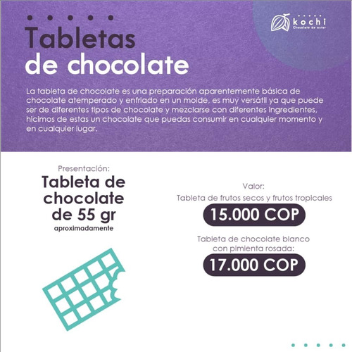 Tableta Chocolate Frut Tropical - Kg a $3000