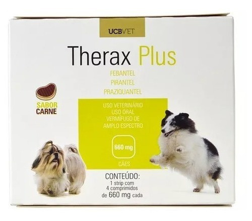 Caixa Vermifugo Therax Plus 660mg Com 4 Comprimidos