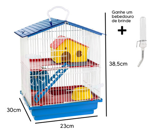 Gaiola Para Hamster 2 Andares Teto De Plástico Jel Plast