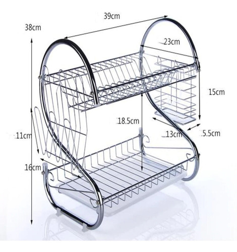 Escurridor Trastes Platos Fregadero Acero Inoxidable Moderno