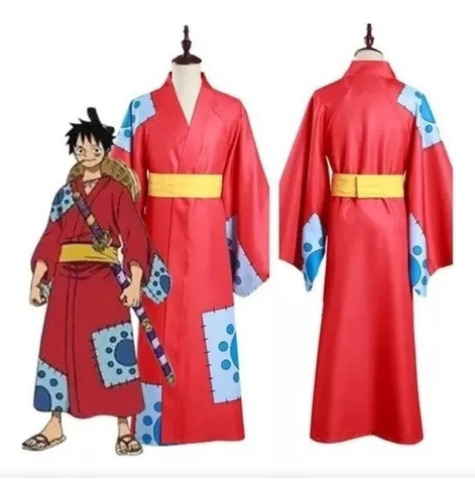 Traje De Kimono One Piece De Monkey D. Luffy De Cosplay