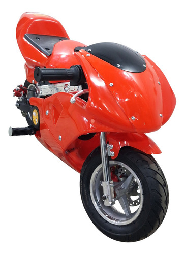 Mini Moto A Gasolina 49cc 2 Tempos Freio A Disco Cor Vermelha