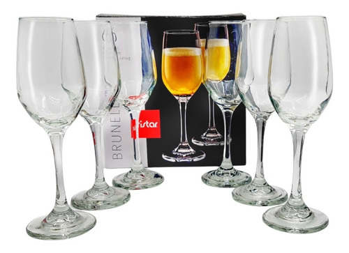 Copas Set 6 Pcs Flauta Champaña 237ml 21cm Alto