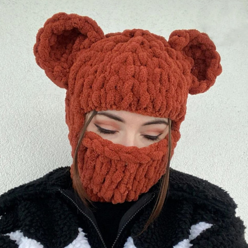 Chapéu De Orelha De Urso, Cachecol, Balaclava, Orelha De Urs