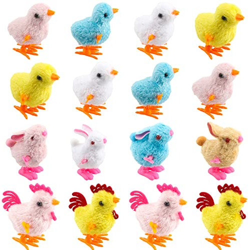 Cotiny 16 Pack Viento De Pascua Subir Chicks Conejo Juguetes