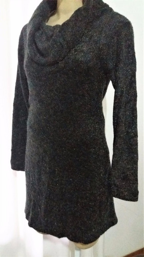 Vestido Malha De Lã Tricô Com Gola Feminino