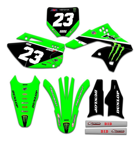 Kit Gráfico Adesivo Kawasaki Kx 250f 450f 2006 - 2008 Racing