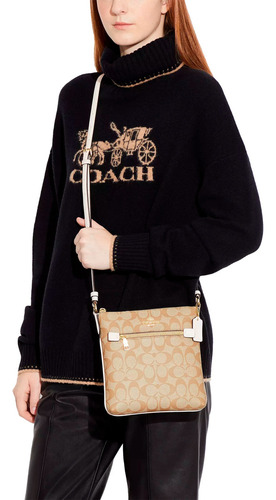 Bolsa Coach Para Dama Cuero Mini Rowan File Ce871 Original Light Khaki Lisa Caqui (Reacondicionado)
