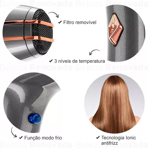 Secador de cabelo MQ Professional Vênus chumbo 127V