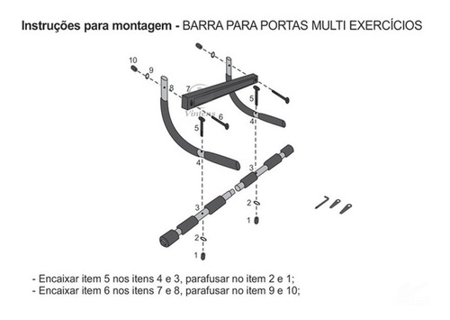Barra P/ Porta Multifuncional Portátil Diversos Exercícios