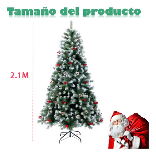 Árbol Navidad Artificial Nevado 2.1m Pino Nevado 1000 Ramas