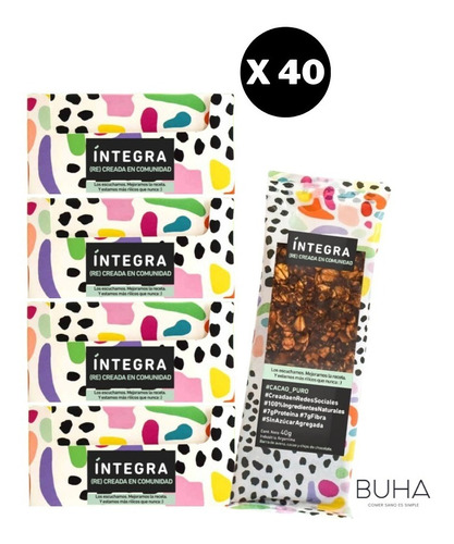 Barritas Integra - 4 Cajas X10 ( Chocolate Y Avena) 