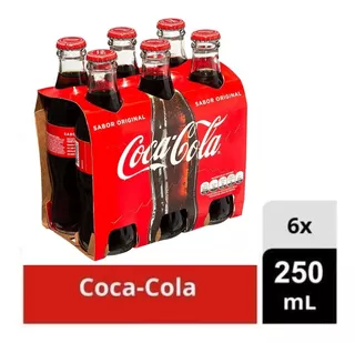 Pack Refrigerante Coca-Cola Garrafa 6 Unidades 250ml Cada