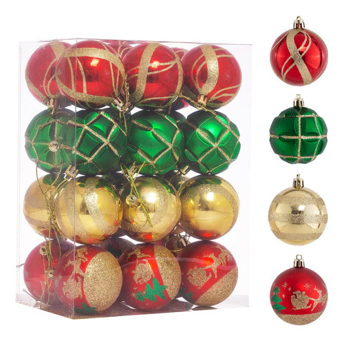 Azalon Bolas De Navidad Multicolor De 2.362in/2.36 Pulgadas,