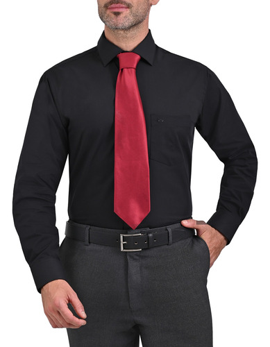 Camisa Vestir Mariscal Con Cuello Ajustable Corte Americano