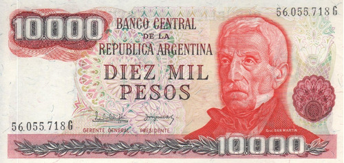 Bottero 2494 - Billete De 10.000 Pesos Ley Año 1982 - Au